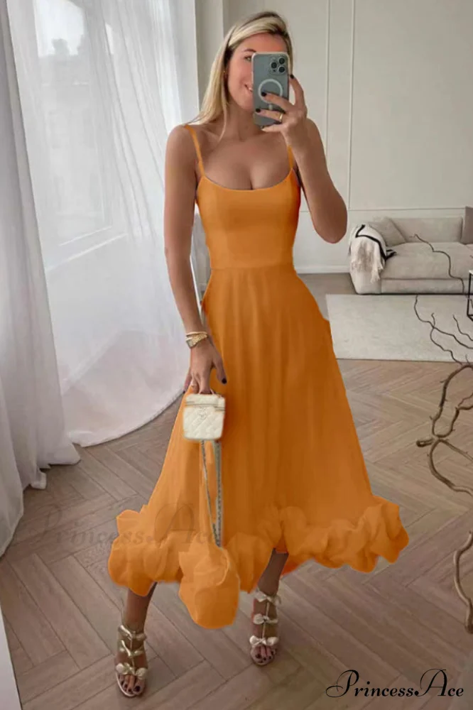 Flounce Bustier Stylish Midi Dress - Image 20