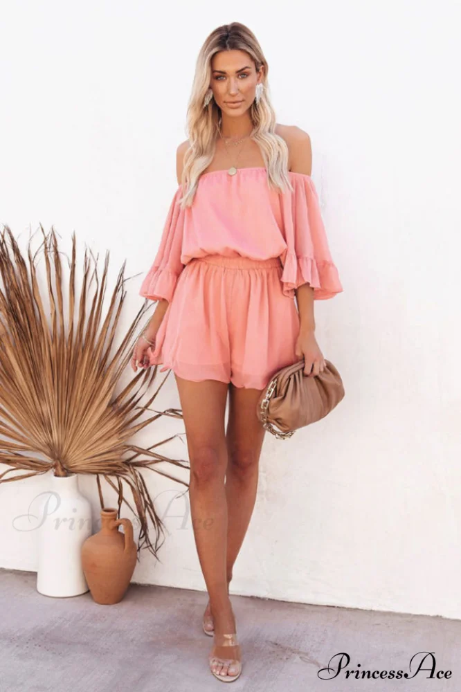 Flounced Sleeve Stylish Off Shoulder Romper - Image 14