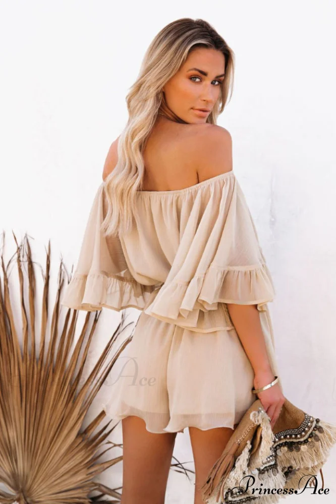 Flounced Sleeve Stylish Off Shoulder Romper - Image 8