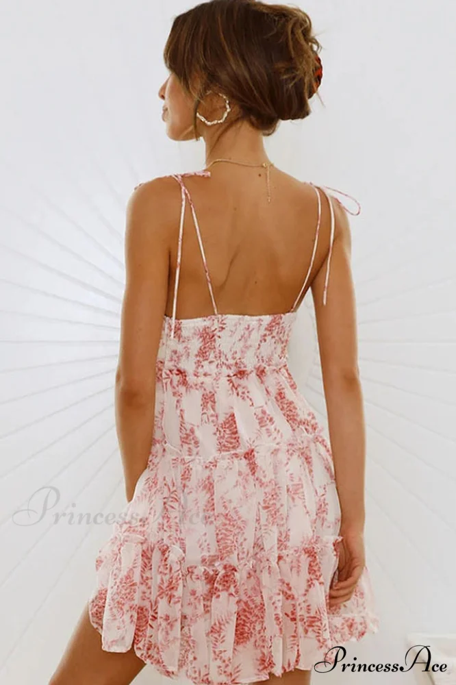 Floral Ruffled Stylish Mini Dress - Image 7