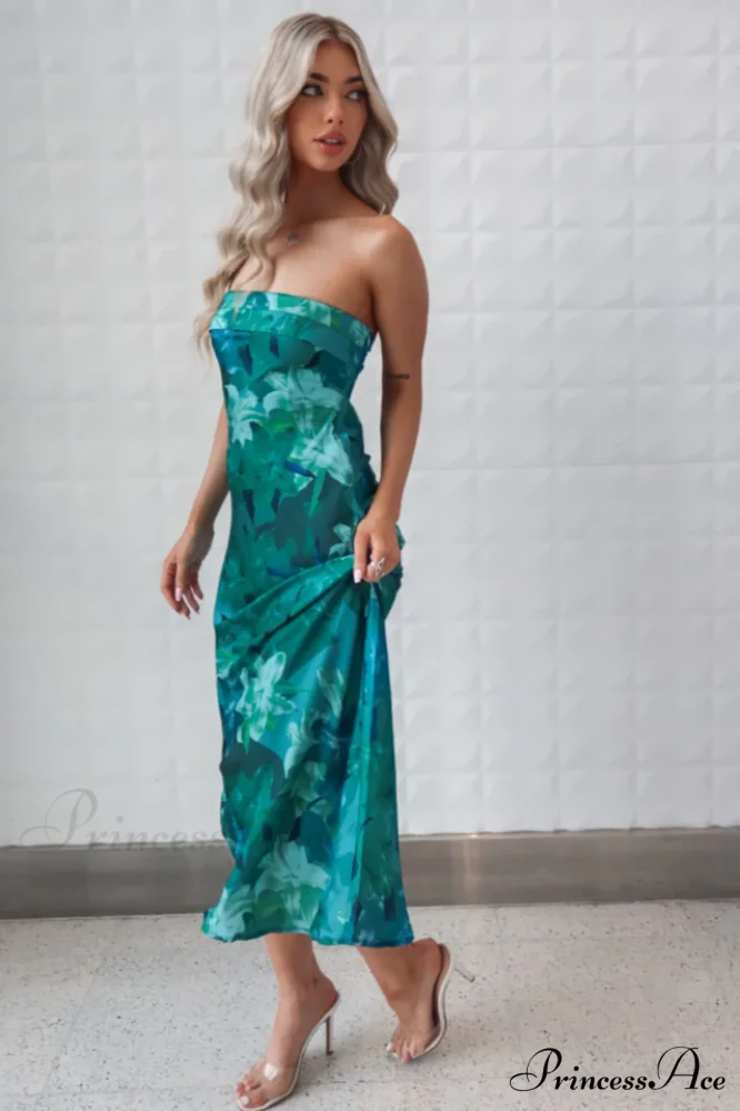 Kyra Satin Stylish Midi Dress - Image 13