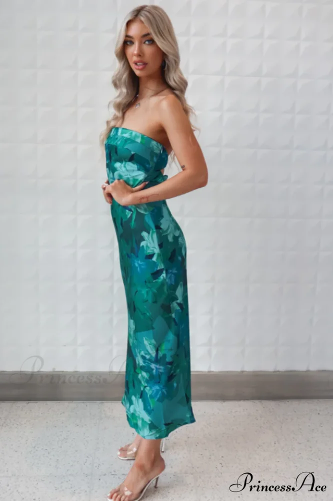 Kyra Satin Stylish Midi Dress - Image 14