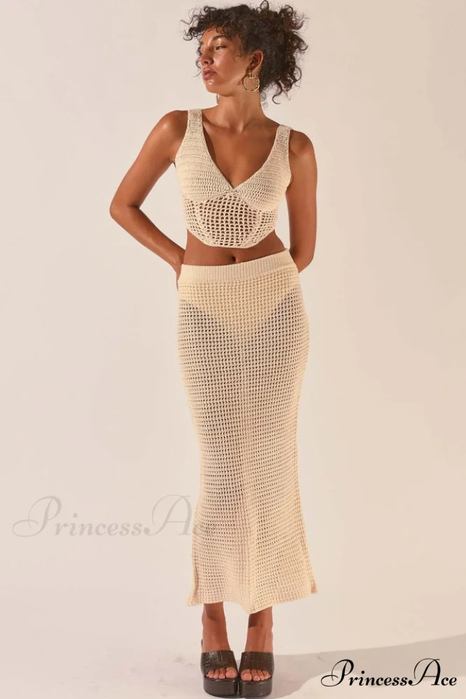 Crochet Midi Top Charming + Skirt Set - Image 2