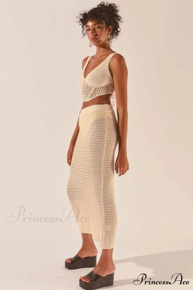 Crochet Midi Top Charming + Skirt Set - Image 3