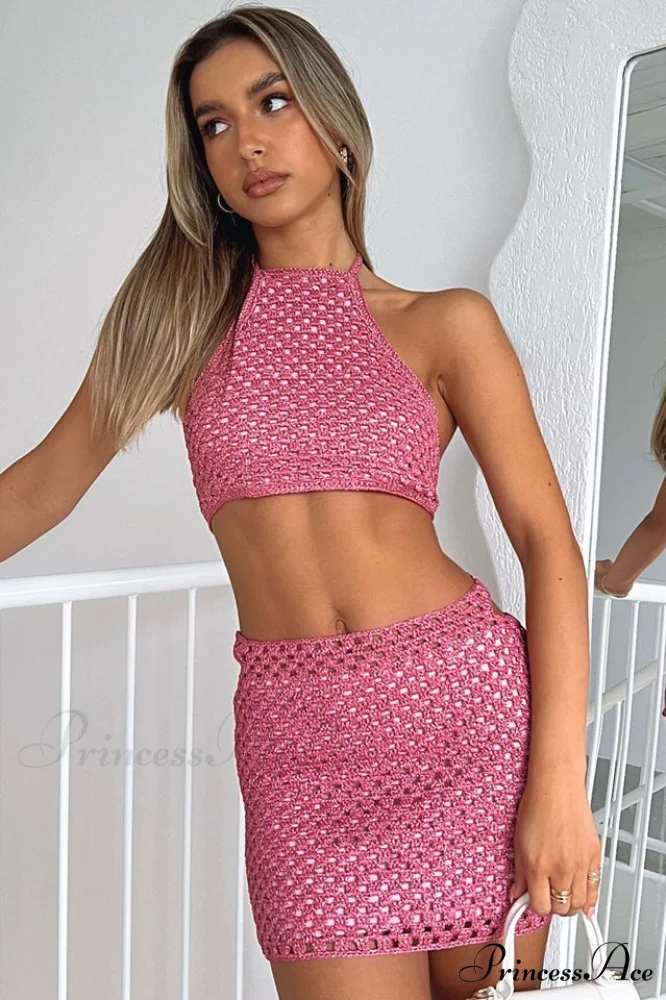 Cutout Crochet Top Charming + Skirt Set - Image 19