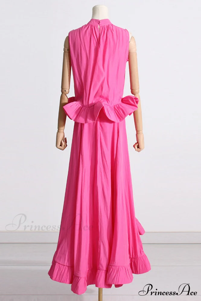 Elaine Pink Sleeveless Charming Ruffle Mermaid Set - Image 10