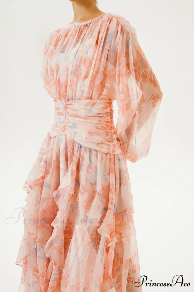 Faye Round Neck Charming Balloon Sleeve Maxi Dress - Image 5