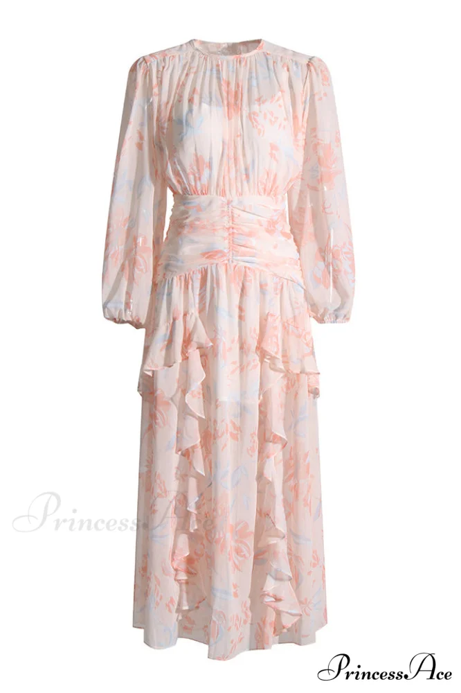Faye Round Neck Charming Balloon Sleeve Maxi Dress - Image 6