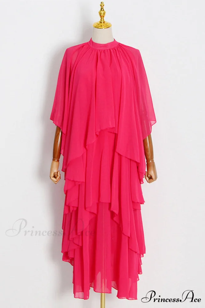 Layered Elegant Silk-Georgette Gown - Image 4