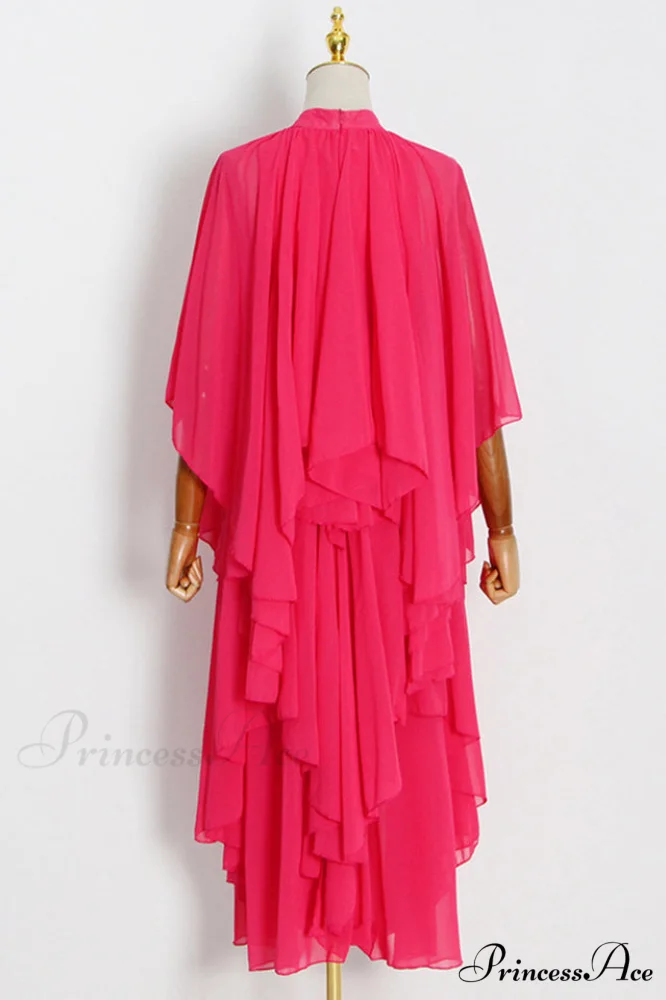 Layered Elegant Silk-Georgette Gown - Image 6