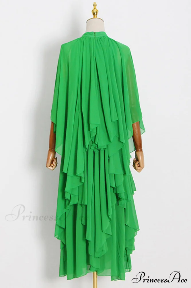 Layered Elegant Silk-Georgette Gown - Image 9