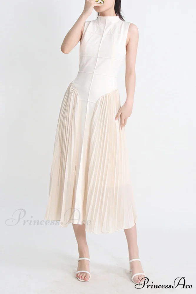 Amira Highend Stylish Sleeveless Pleated Dress - Image 2