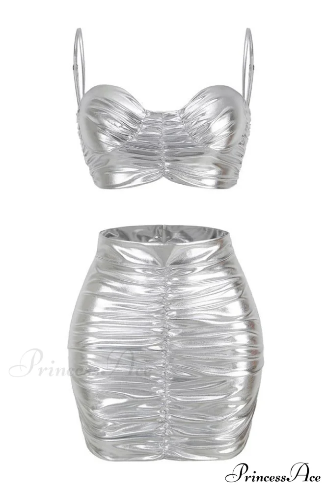 Bauer Ruched Bralette Charming + Riley Skirt Set - Image 11