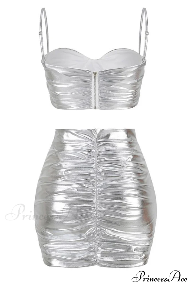 Bauer Ruched Bralette Charming + Riley Skirt Set - Image 12