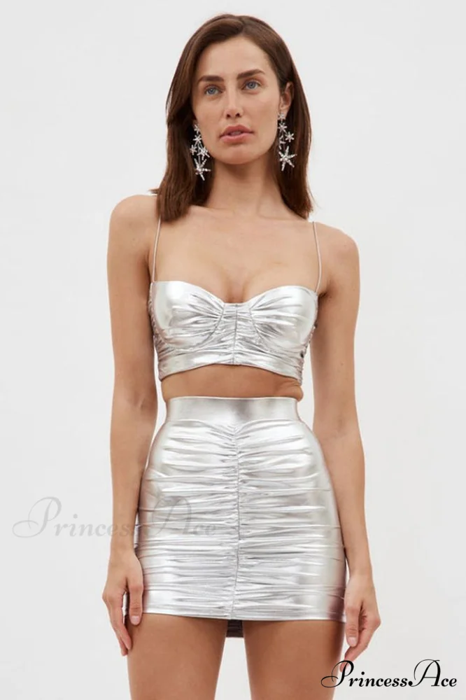 Bauer Ruched Bralette Charming + Riley Skirt Set - Image 4