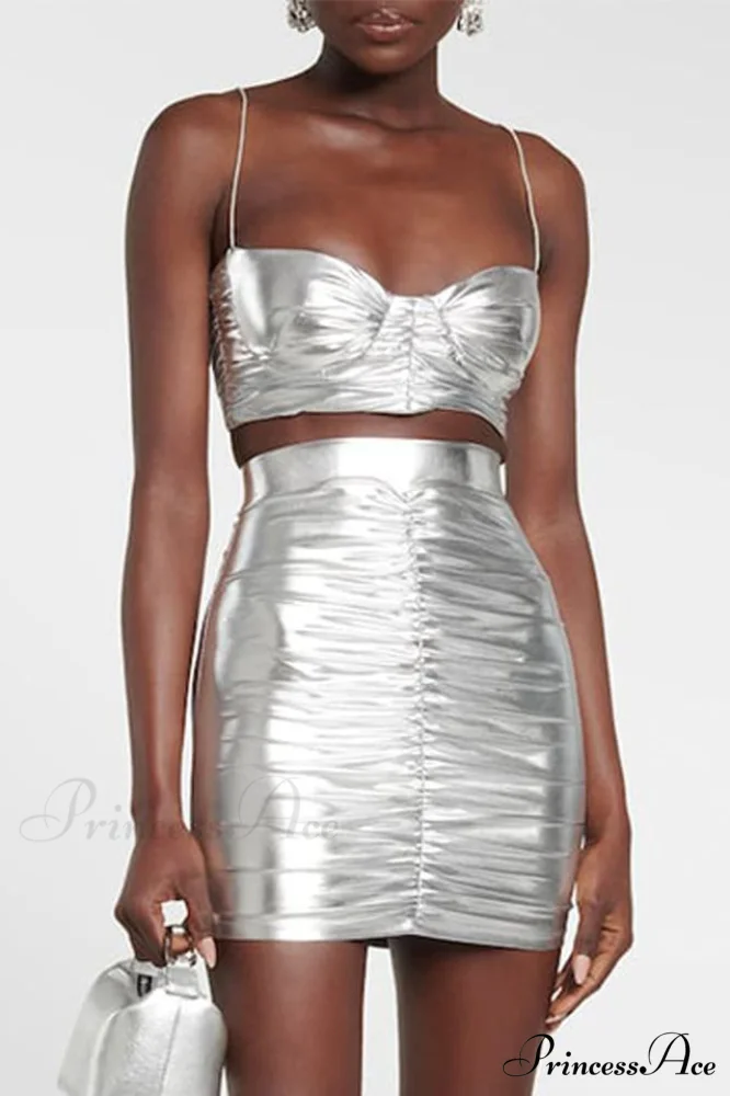 Bauer Ruched Bralette Charming + Riley Skirt Set - Image 8