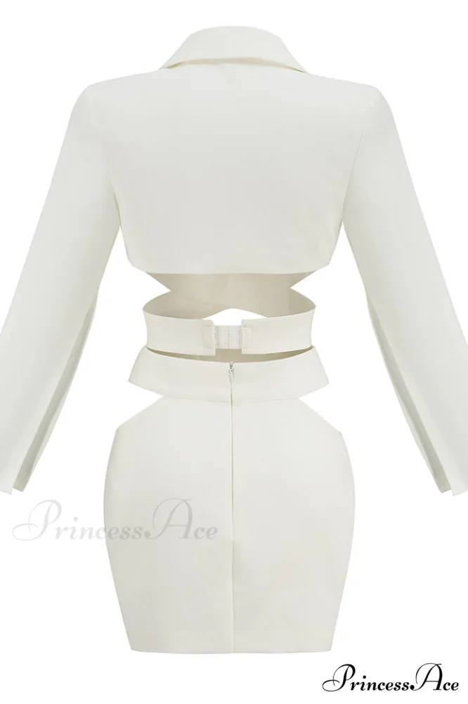Cut Out Blazer Top Graceful + Mini Skirt Set - Image 4