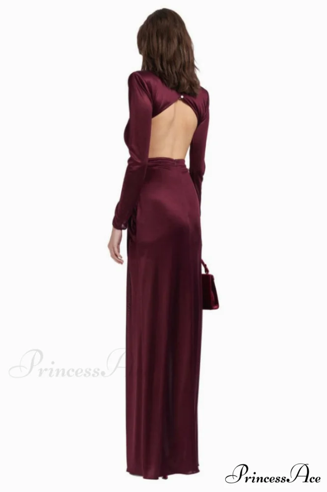 Buckle Detailed Stylish Draped Maxi Dress - Image 3