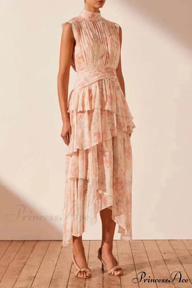 Faye Sleeveless Stylish Ruched Midi Dress - Image 12