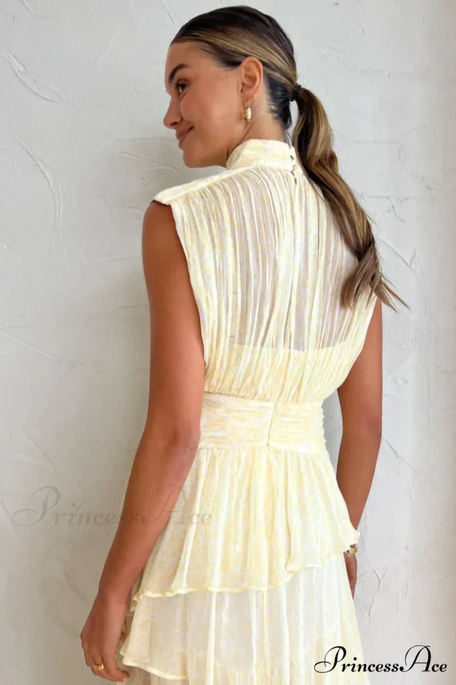 Faye Sleeveless Stylish Ruched Midi Dress - Image 5