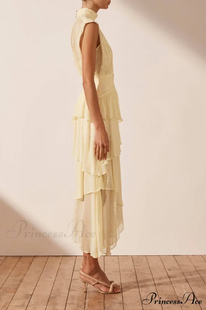 Faye Sleeveless Stylish Ruched Midi Dress - Image 9