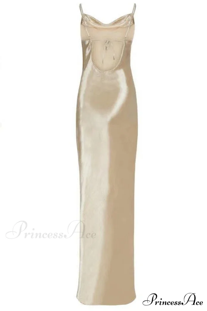 Emily Metallic Stylish Gold Maxi Dress - Image 10