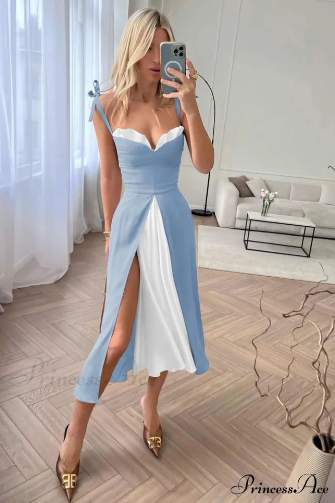 High Waist Stylish Satin Wrap Dress - Image 16