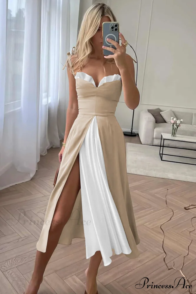 High Waist Stylish Satin Wrap Dress - Image 22