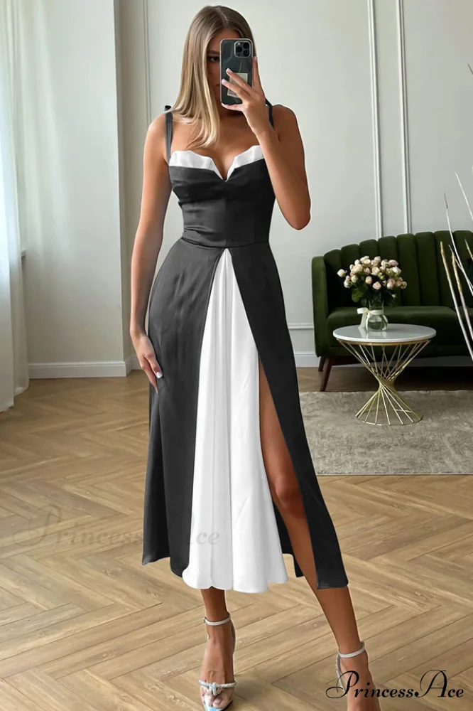 High Waist Stylish Satin Wrap Dress - Image 4