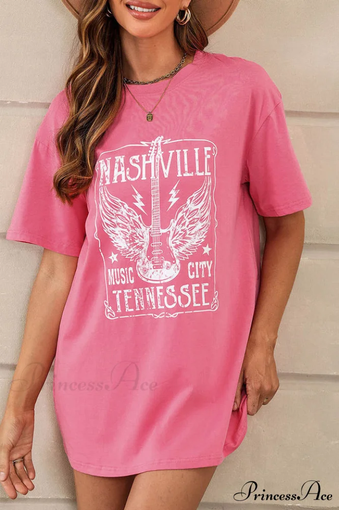 Guitar Slogan Stylish Letter Graphic Tee - Image 2