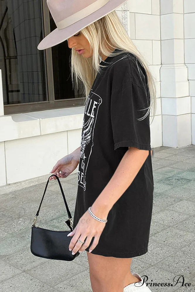 Guitar Slogan Stylish Letter Graphic Tee - Image 6