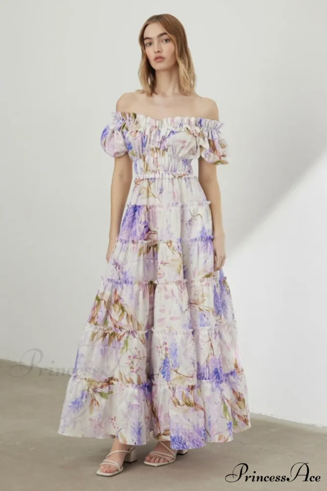 Lavander Maxi Stylish Boho Dress - Image 5