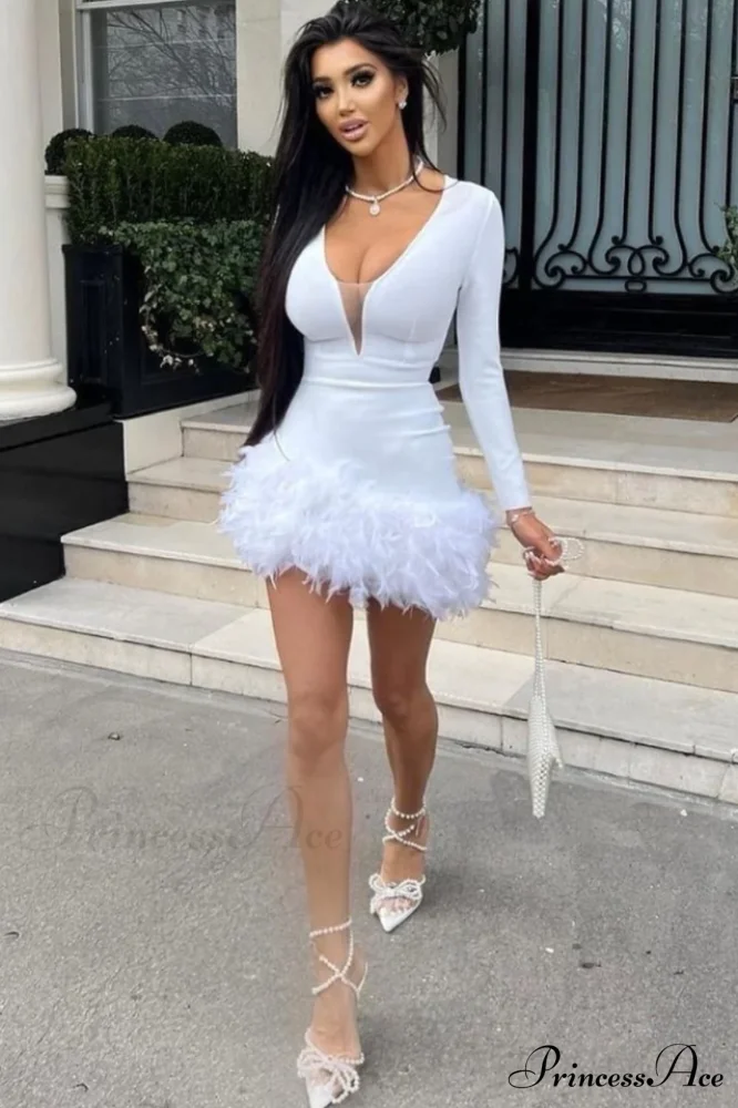 Aina Feather Stylish Bandage Dress - Image 6