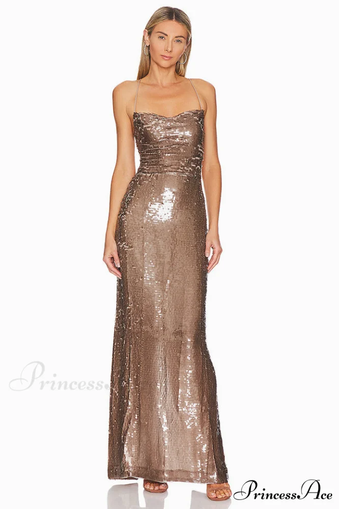 Emilina Sequin Stylish Backless Maxi Dress - Image 10