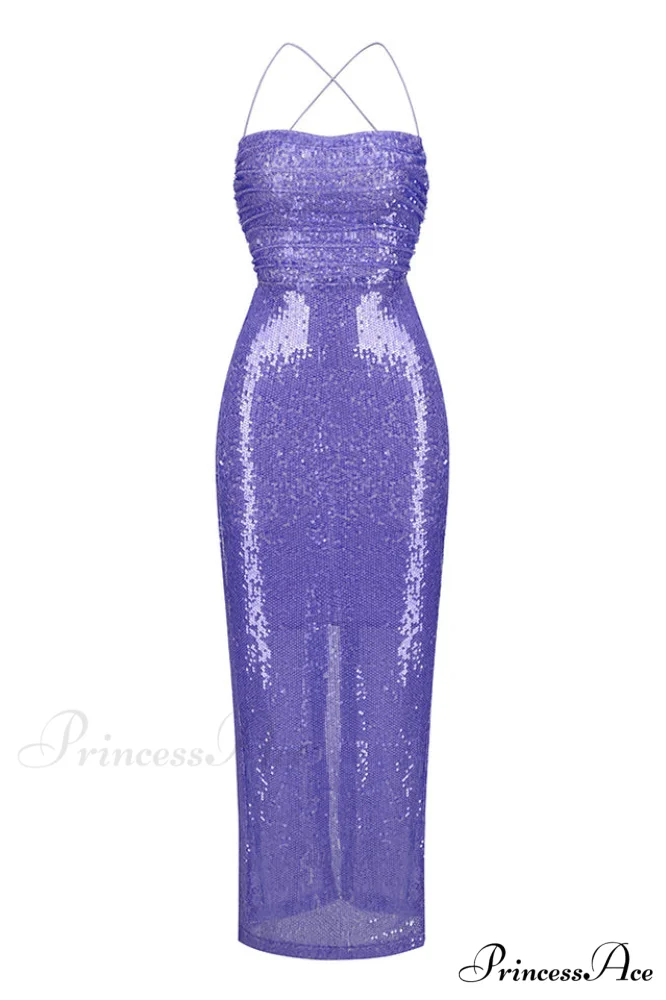 Emilina Sequin Stylish Backless Maxi Dress - Image 13