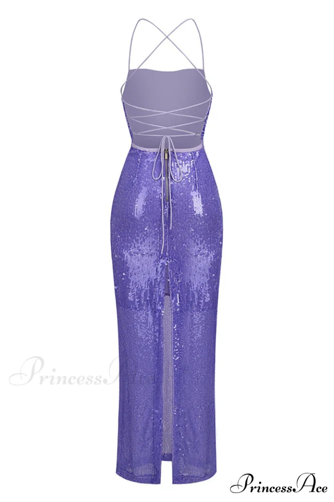 Emilina Sequin Stylish Backless Maxi Dress - Image 14