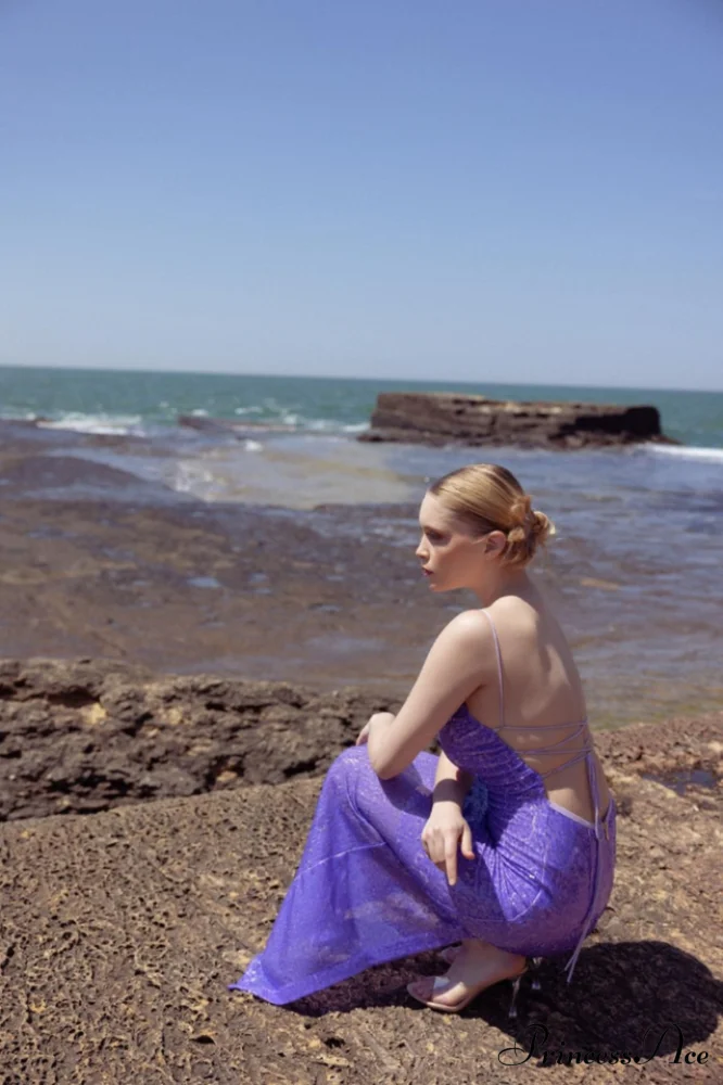 Emilina Sequin Stylish Backless Maxi Dress - Image 7