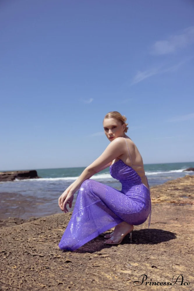 Emilina Sequin Stylish Backless Maxi Dress - Image 8