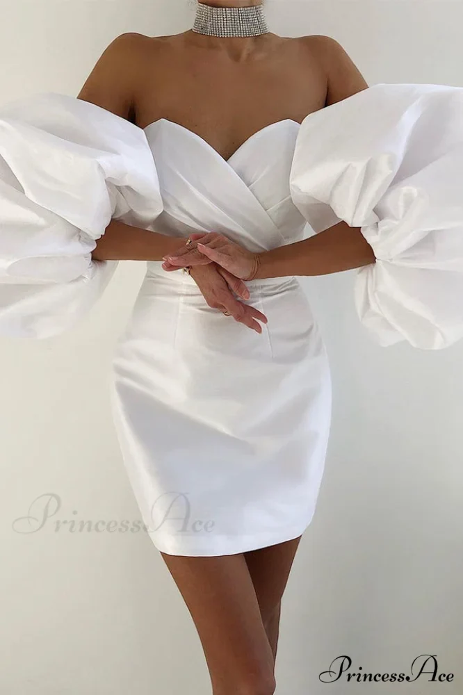 Alexandrine Puff Stylish Sleeve Mini Dress - Image 15