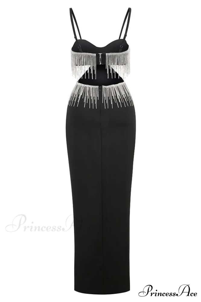 Keturah Crystal Stylish Embellished Midi Dress - Image 9