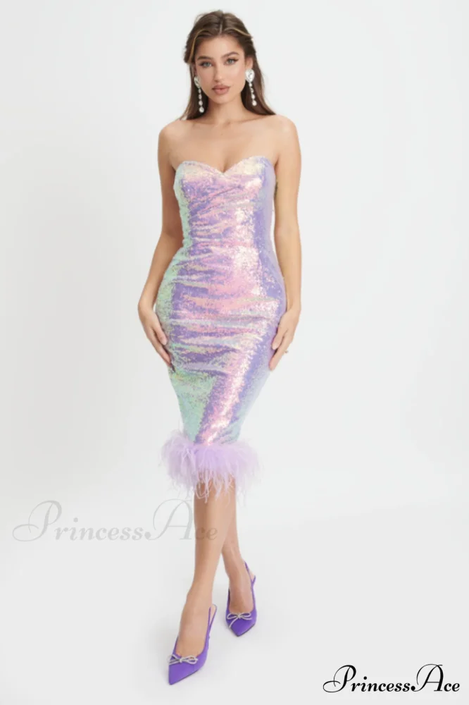 Bella Bandeau Stylish Midi Dress - Image 5