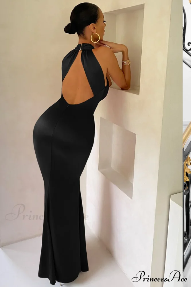 Bianca Cross Over Charming Halter Neck Dress - Image 6