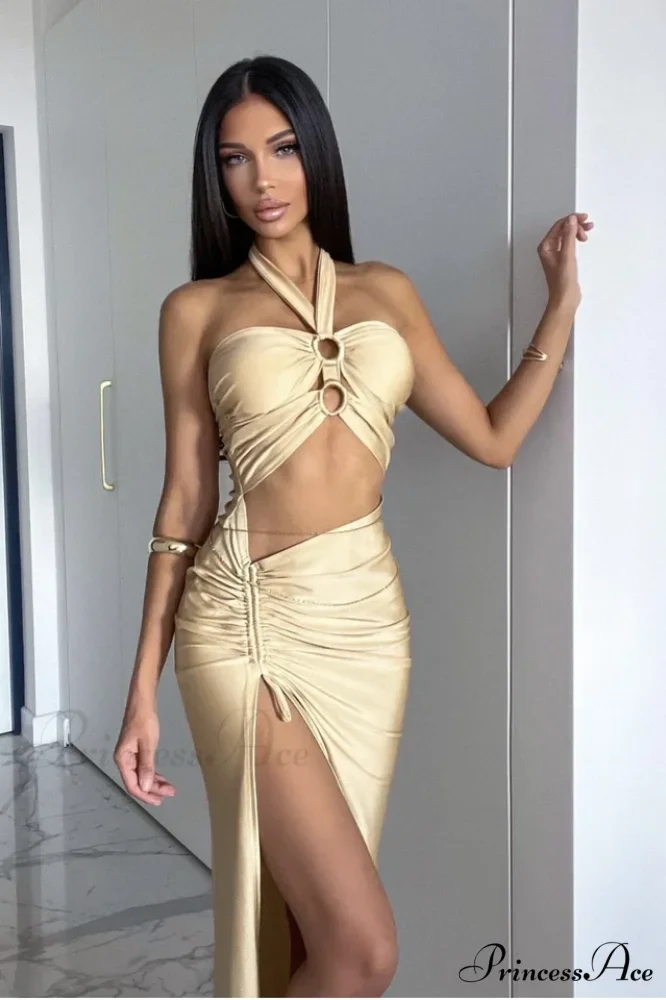 Exotic O-ring Cinched Charming Cut Out Dress - Image 15