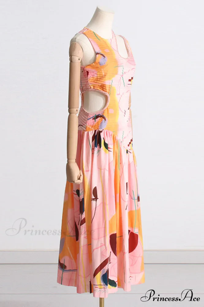 Jolie Abstract Stylish Cut-Out Midi Dress - Image 10
