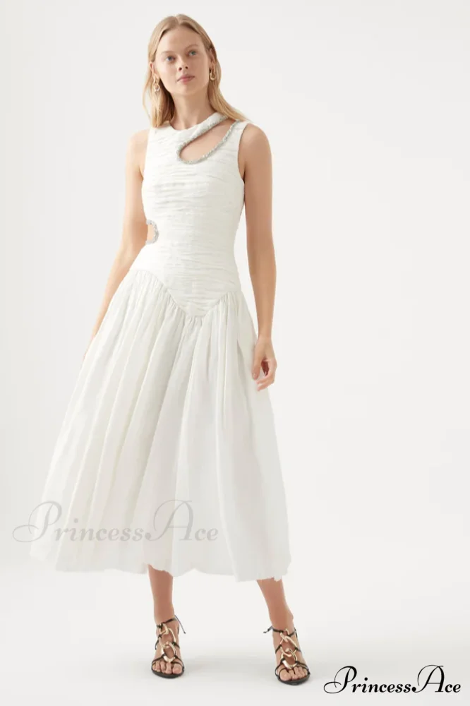 Jolie Abstract Stylish Cut-Out Midi Dress - Image 2
