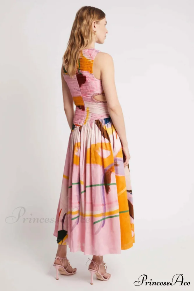 Jolie Abstract Stylish Cut-Out Midi Dress - Image 8