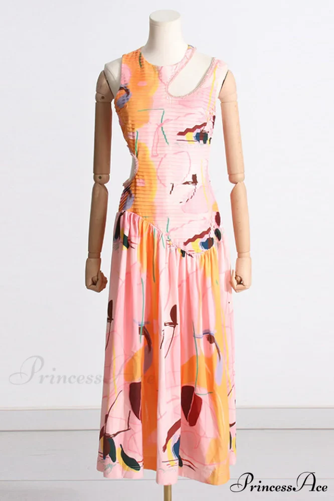 Jolie Abstract Stylish Cut-Out Midi Dress - Image 9