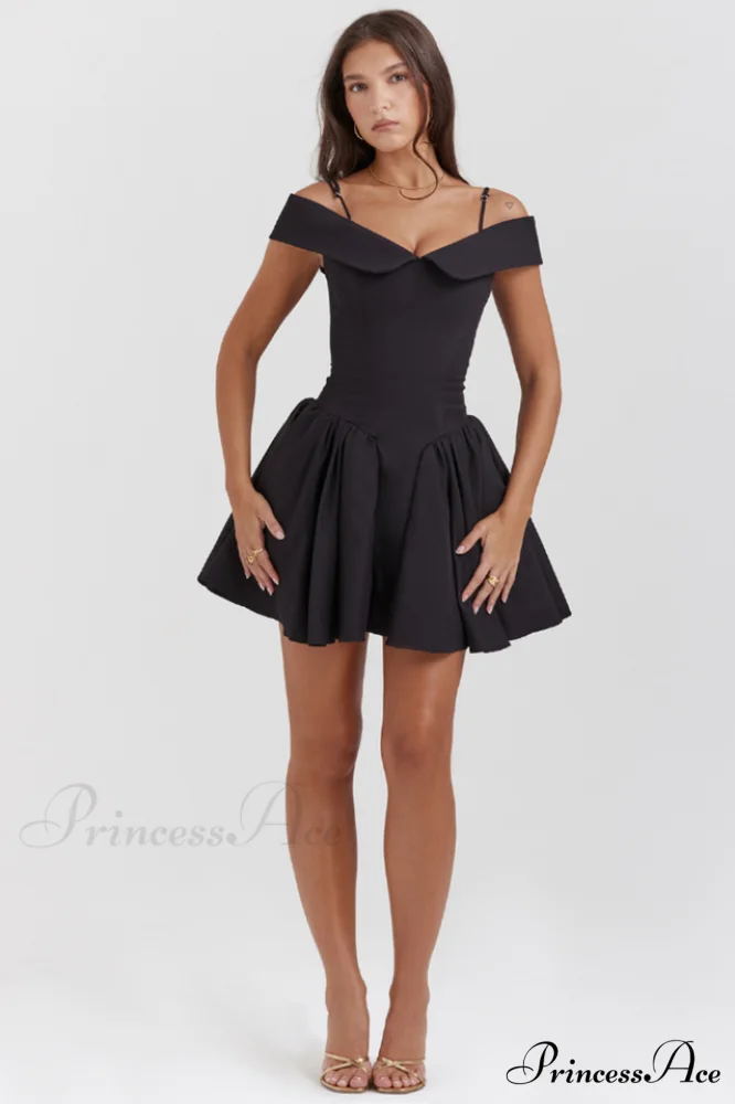 Elida Black Stylish Mini Dress - Image 5