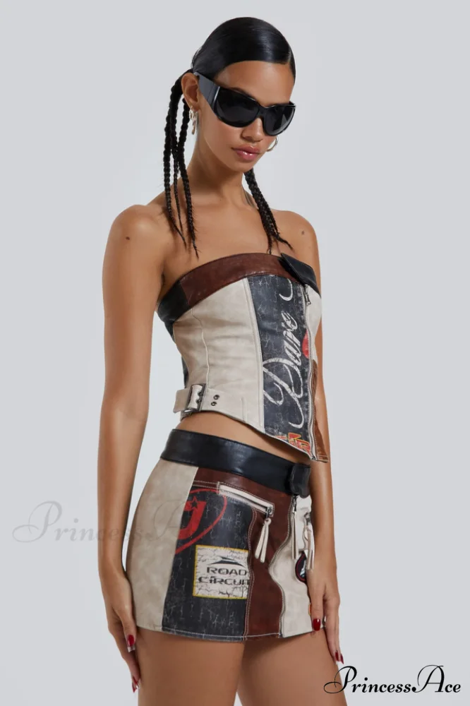 Daytona Vegan Leather Charming Top + Skirt Set - Image 2