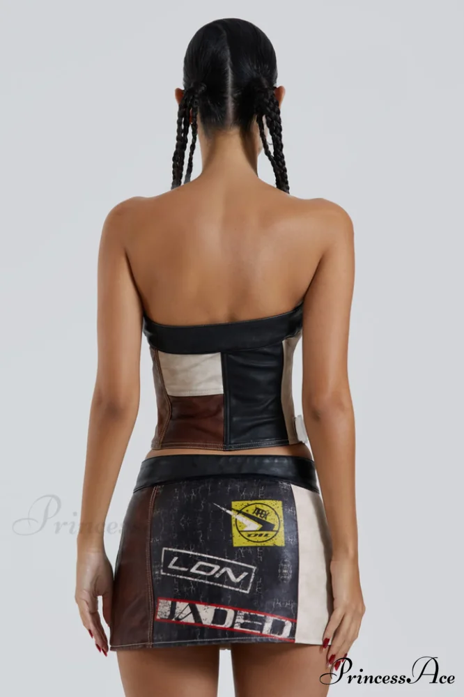 Daytona Vegan Leather Charming Top + Skirt Set - Image 4